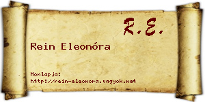 Rein Eleonóra névjegykártya